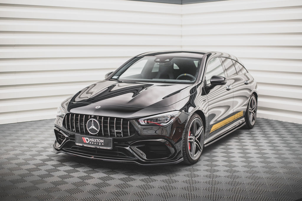 Maxton Design Street+ Spoilerlippe Front Ansatz V.1 passend für Mercedes-AMG CLA 45 Aero C118 schwarz Hochglanz