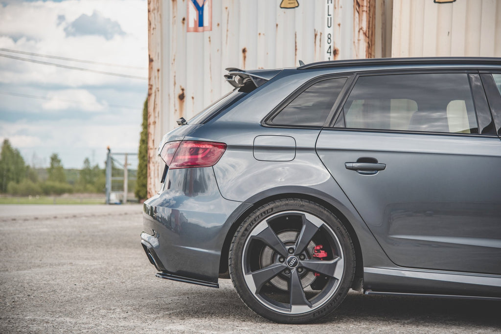 Maxton Design Heck Ansatz Flaps Diffusor V.1 passend für Audi RS3 8V Sportback schwarz Hochglanz