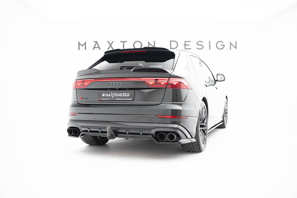 Maxton Design Street+ Mittlerer Diffusor RACE V.2 passend für Audi SQ8 / Q8 S-Line Mk1 Facelift schwarz Hochglanz