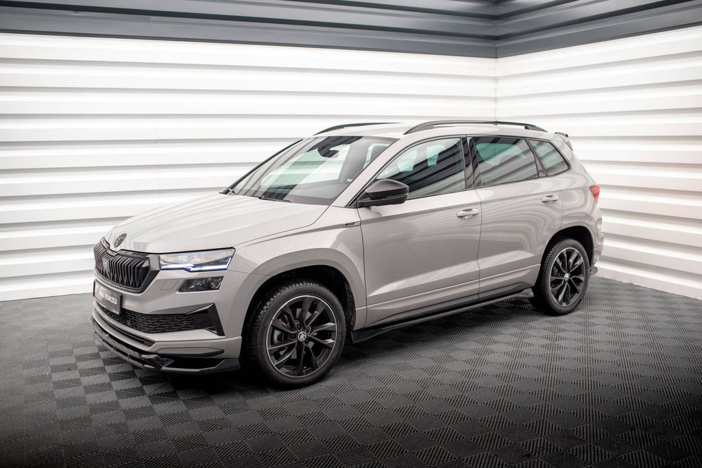 Maxton Design Street+ Seitenschweller Leisten passend für Skoda Karoq Sportline Mk1 schwarz Hochglanz