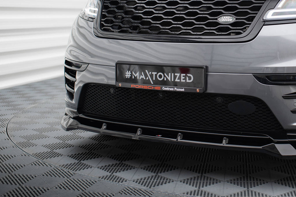 Maxton Design Street+ Spoilerlippe Front Ansatz passend für Land Rover Range Rover Velar R-Dynamic Mk1 schwarz Hochglanz