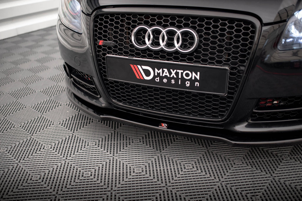 Maxton Design Street+ Spoilerlippe Front Ansatz passend für Audi A4 S-Line B7 schwarz Hochglanz