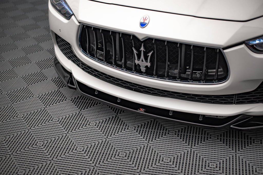 Maxton Design Street+ Spoilerlippe Front Ansatz V.1 passend für Maserati Ghibli Mk3 schwarz Hochglanz
