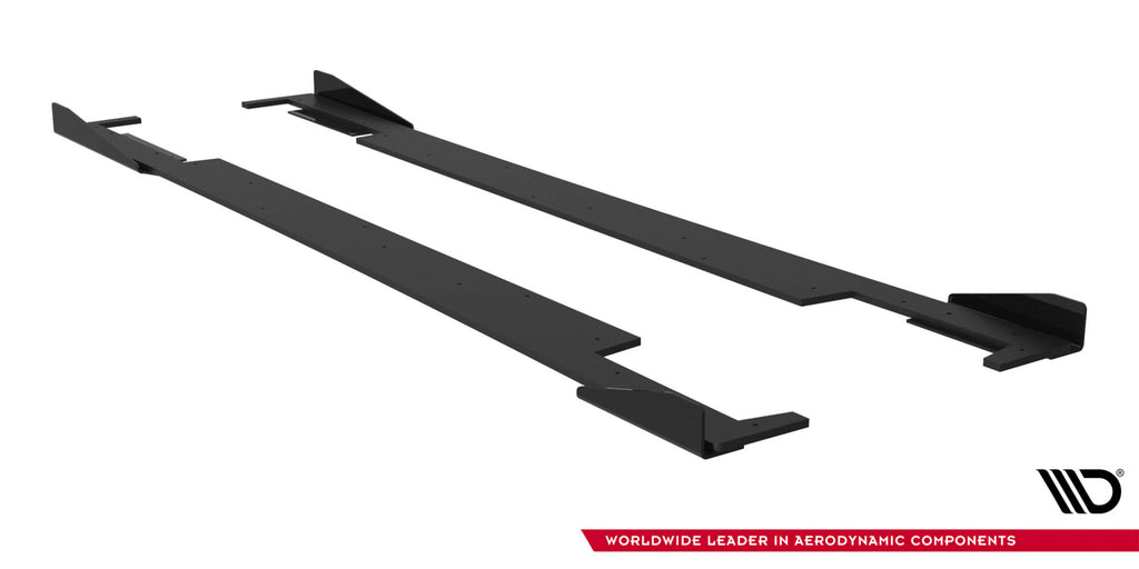 Maxton Design Street Pro Street+ Seitenschweller Leisten + Flaps passend für Subaru Impreza WRX STI Mk3 Facelift schwarz Hochglanz