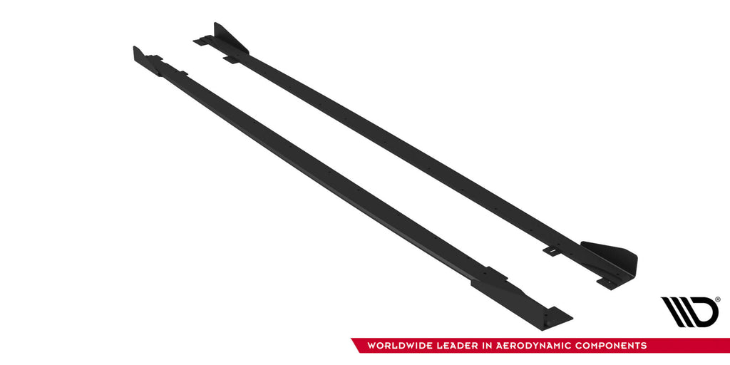 Maxton Design Street Pro Street+ Seitenschweller Leisten + Flaps passend für Audi RS5 Sportback F5 schwarz Hochglanz