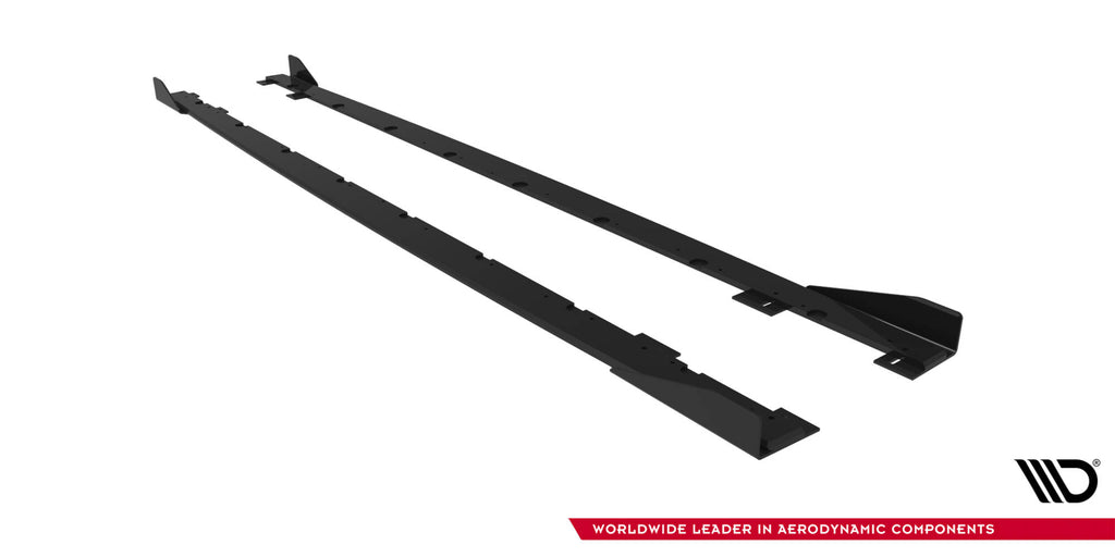 Maxton Design Street Pro Street+ Seitenschweller Leisten + Flaps passend für BMW 2 M-Paket / M235i Gran Coupe F74 schwarz Hochglanz