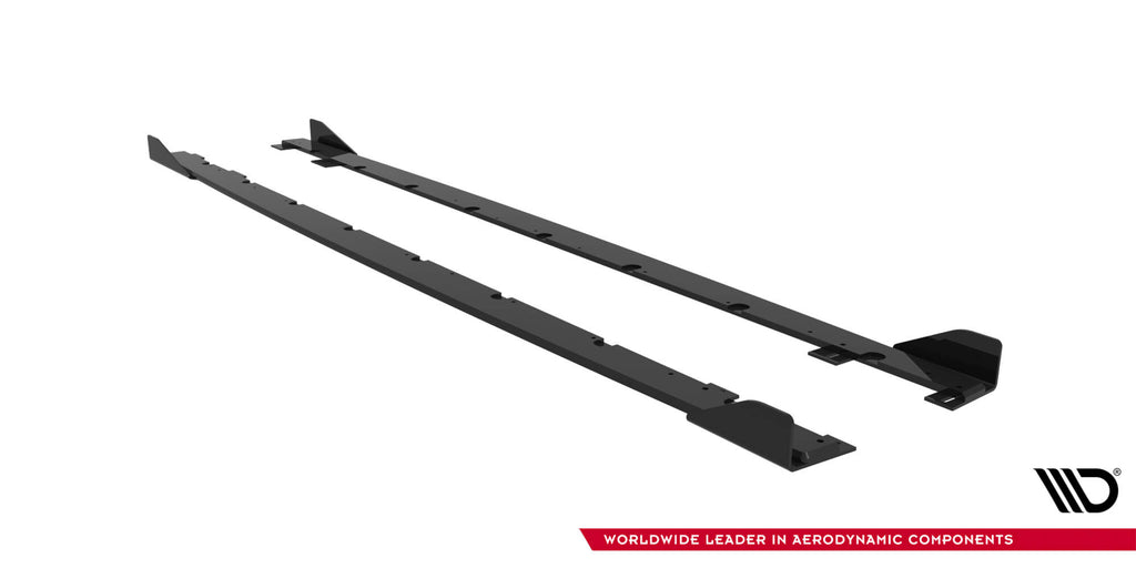 Maxton Design Street Pro Street+ Seitenschweller Leisten + Flaps passend für BMW 2 M-Paket / M235i Gran Coupe F74 schwarz Hochglanz