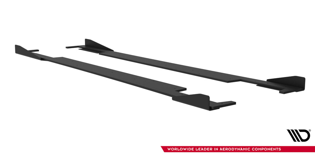 Maxton Design Street Pro Street+ Seitenschweller Leisten + Flaps passend für Subaru Impreza WRX STI Mk3 Facelift schwarz Hochglanz