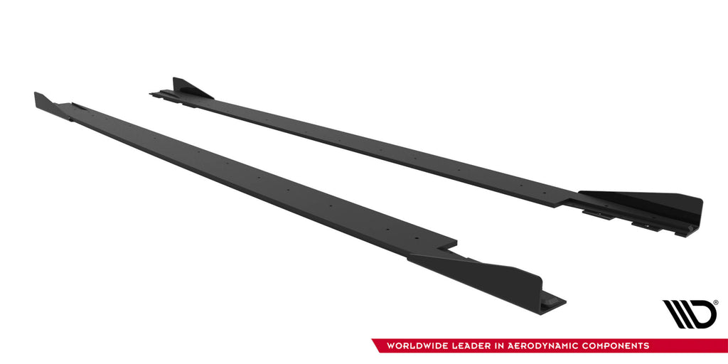 Maxton Design Street Pro Street+ Seitenschweller Leisten + Flaps passend für Mercedes-AMG CLE 53 Aero C236 schwarz Hochglanz