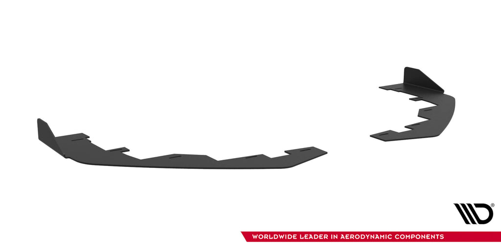 Maxton Design Front Stoßstange Flaps passend für Ford Mustang GT Mk6 schwarz Hochglanz