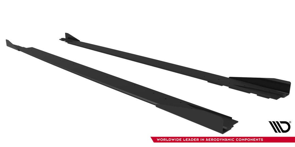 Maxton Design Street Pro Street+ Seitenschweller Leisten + Flaps passend für Mercedes-AMG CLE 53 Aero C236 schwarz Hochglanz