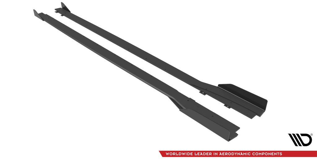 Maxton Design Street Pro Street+ Seitenschweller Leisten + Flaps passend für Honda Civic Type-R Mk 11 schwarz Hochglanz