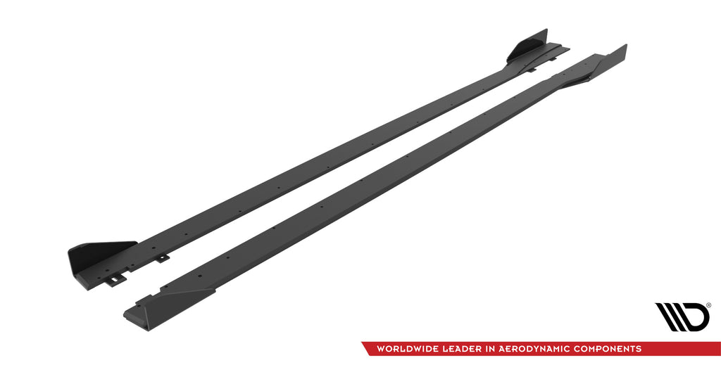 Maxton Design Street Pro Street+ Seitenschweller Leisten + Flaps passend für Honda Civic Type-R Mk 11 schwarz Hochglanz