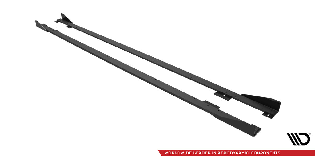 Maxton Design Street Pro Street+ Seitenschweller Leisten + Flaps passend für BMW 2 Coupe M-Paket / M240i G42 schwarz Hochglanz