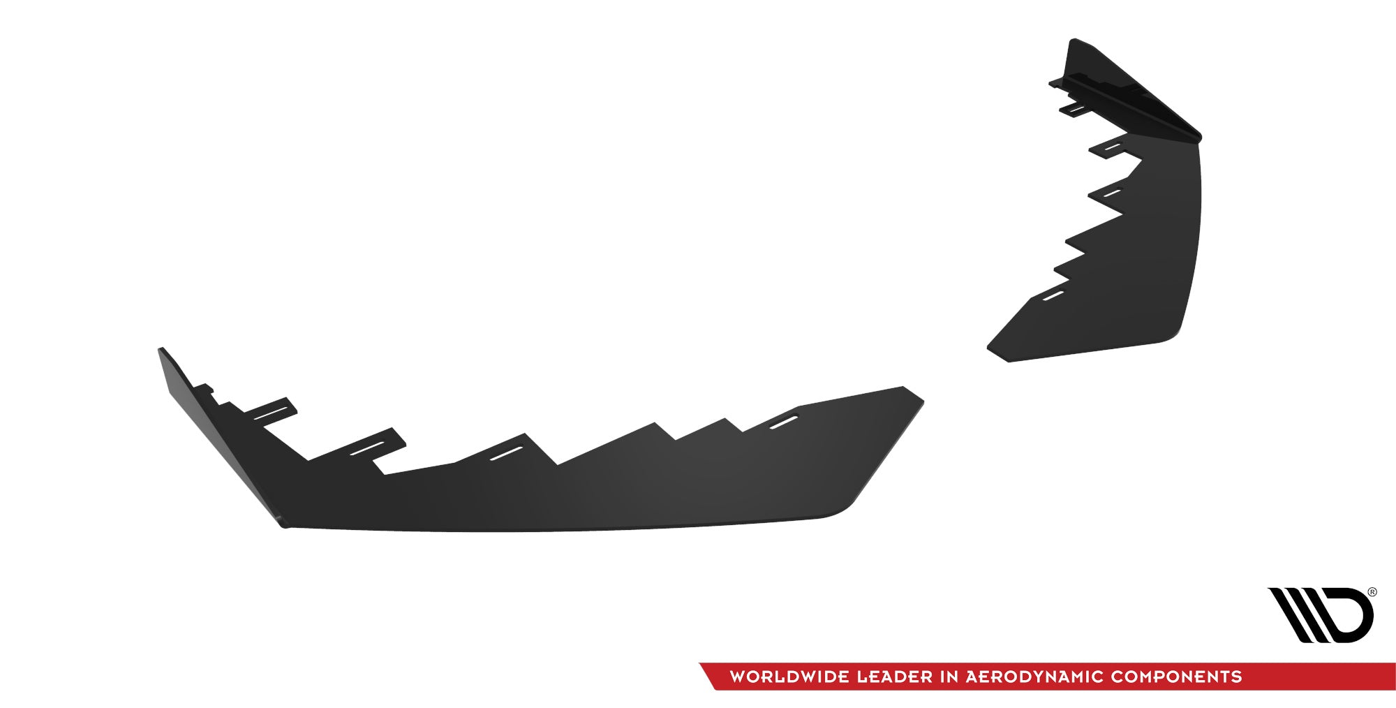 Maxton Design Front Stoßstange Flaps passend für Mercedes-AMG C63 Limousine / Kombi W205 Facelift schwarz Hochglanz