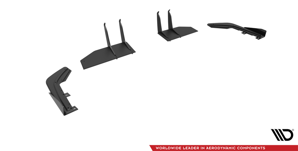 Maxton Design Street Pro Heck Ansatz Flaps Diffusor + Flaps passend für Honda Civic Type-R Mk 11 schwarz Hochglanz