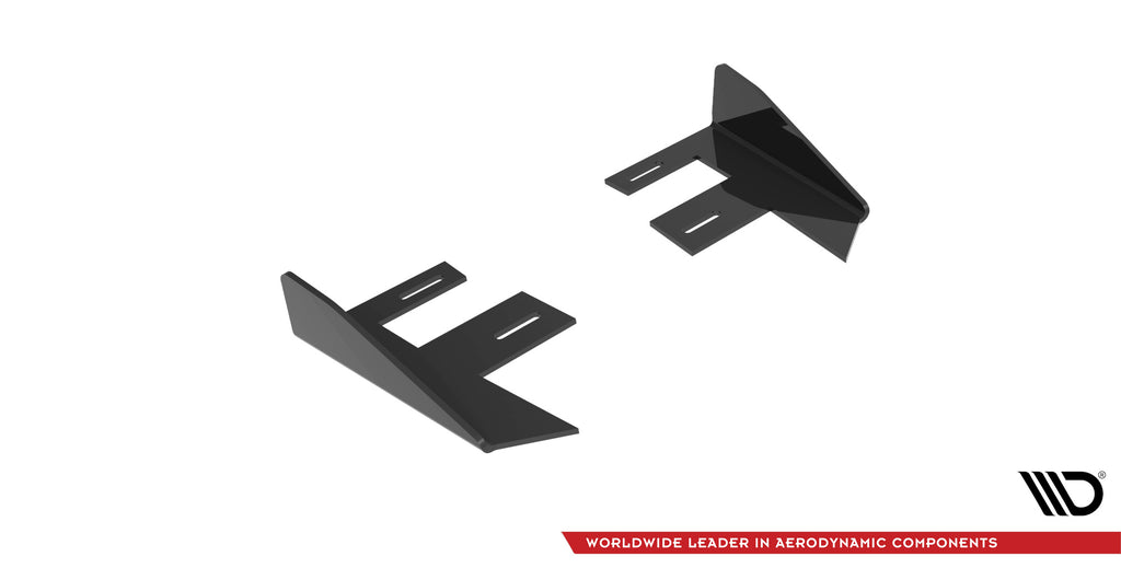 Maxton Design Hintere Seiten Flaps passend für Mercedes-AMG C43 Coupe / Cabrio C205 Facelift / A205 Facelift schwarz Hochglanz
