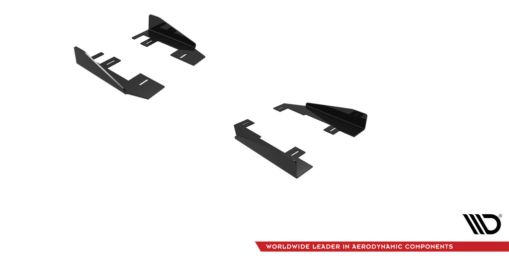Maxton Design Seitenschweller Flaps passend für Mercedes-AMG C63 Limousine / Kombi W205 Facelift schwarz Hochglanz