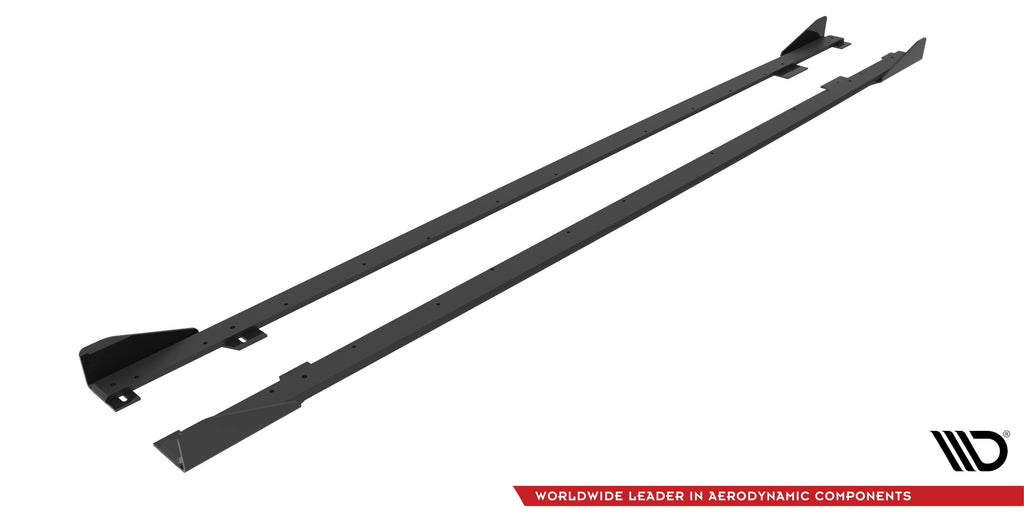 Maxton Design Street Pro Street+ Seitenschweller Leisten + Flaps passend für BMW 2 Coupe M-Paket / M240i G42 schwarz Hochglanz