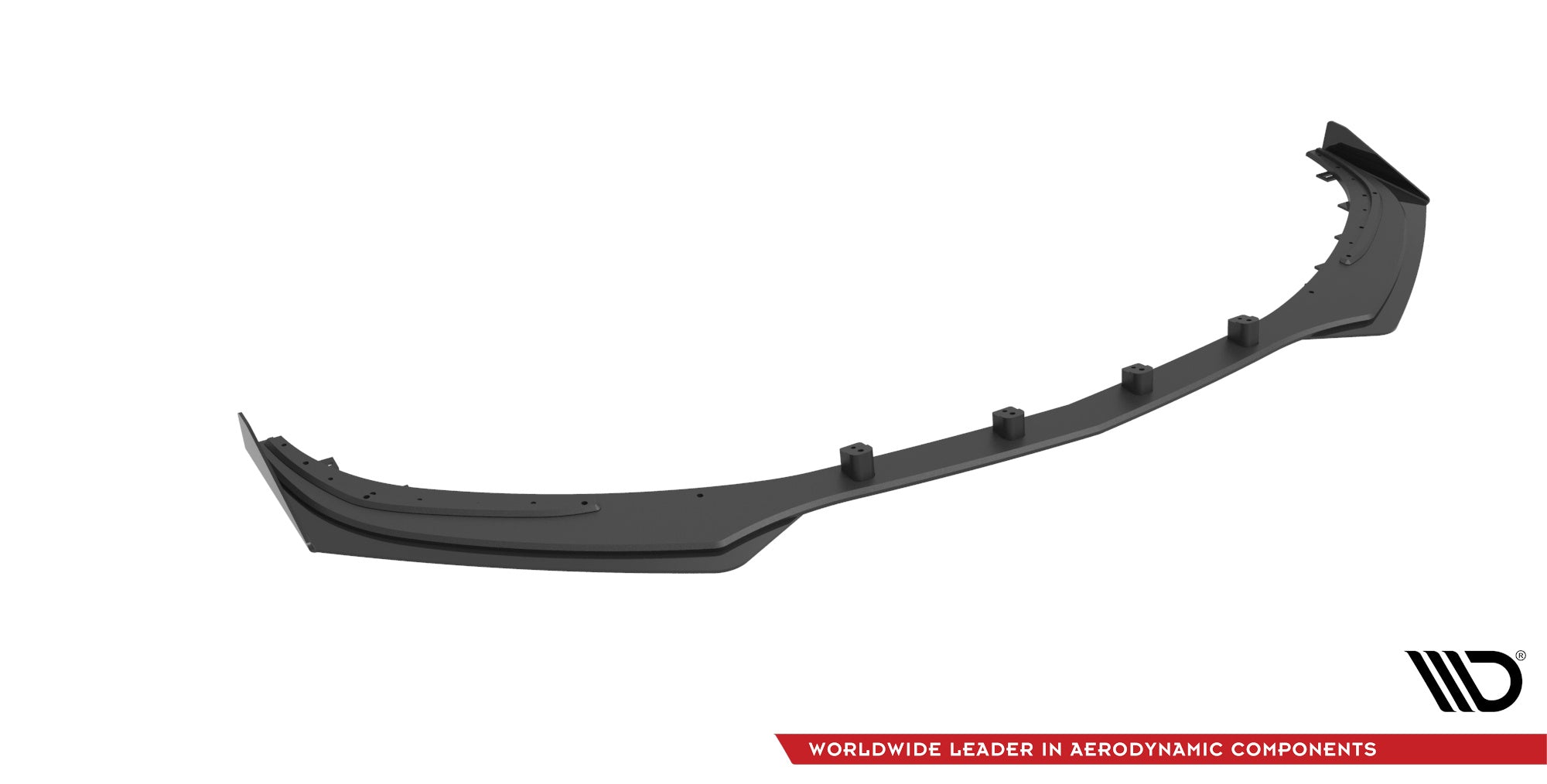 Maxton Design Street Pro Street+ Spoilerlippe Front Ansatz + Flaps passend für Mercedes-AMG C63 Limousine / Kombi W205 Facelift schwarz Hochglanz