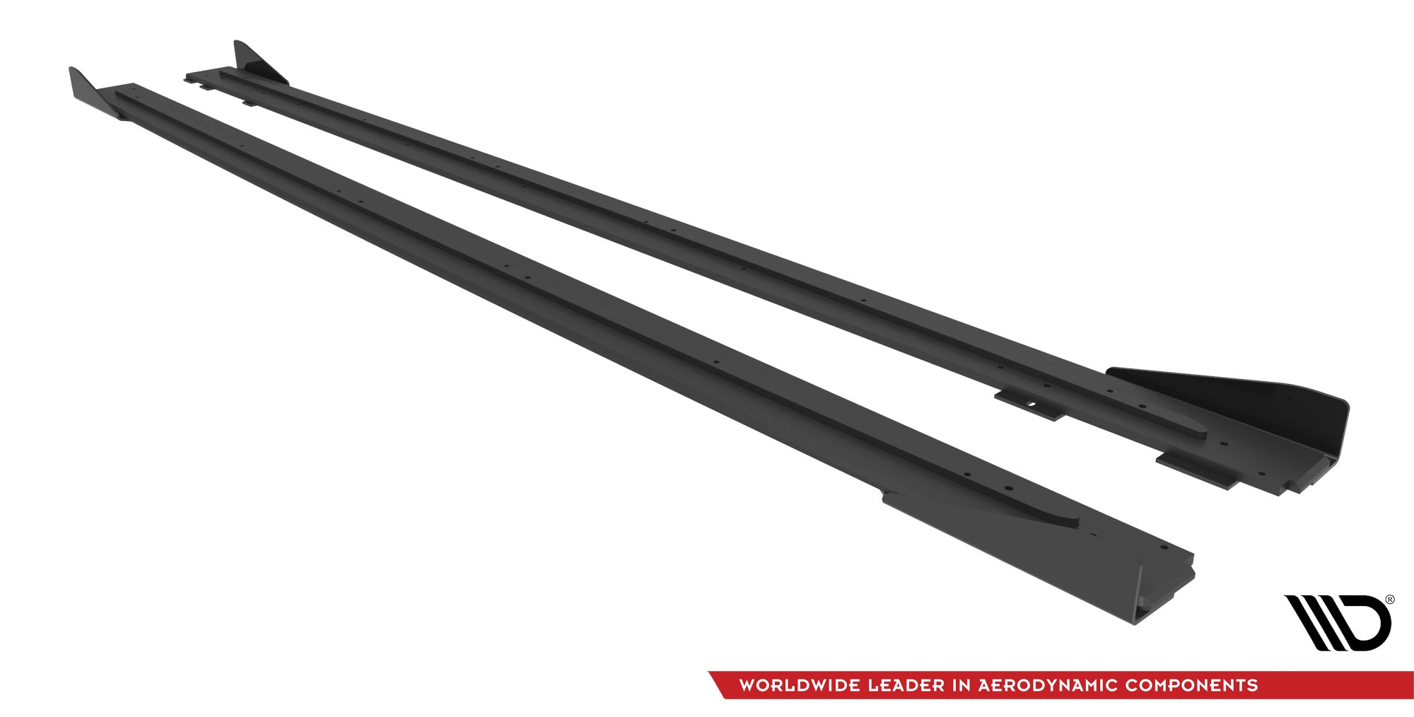 Maxton Design Street Pro Street+ Seitenschweller Leisten + Flaps passend für Audi RS6 Avant C6 schwarz Hochglanz