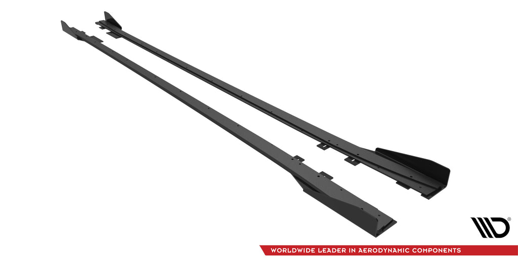 Maxton Design Street Pro Street+ Seitenschweller Leisten + Flaps passend für BMW 4er Gran Coupe F36 schwarz Hochglanz