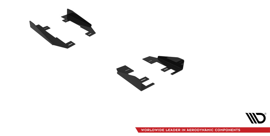 Maxton Design Seitenschweller Flaps passend für Mercedes-AMG C63 Limousine / Kombi W205 Facelift schwarz Hochglanz