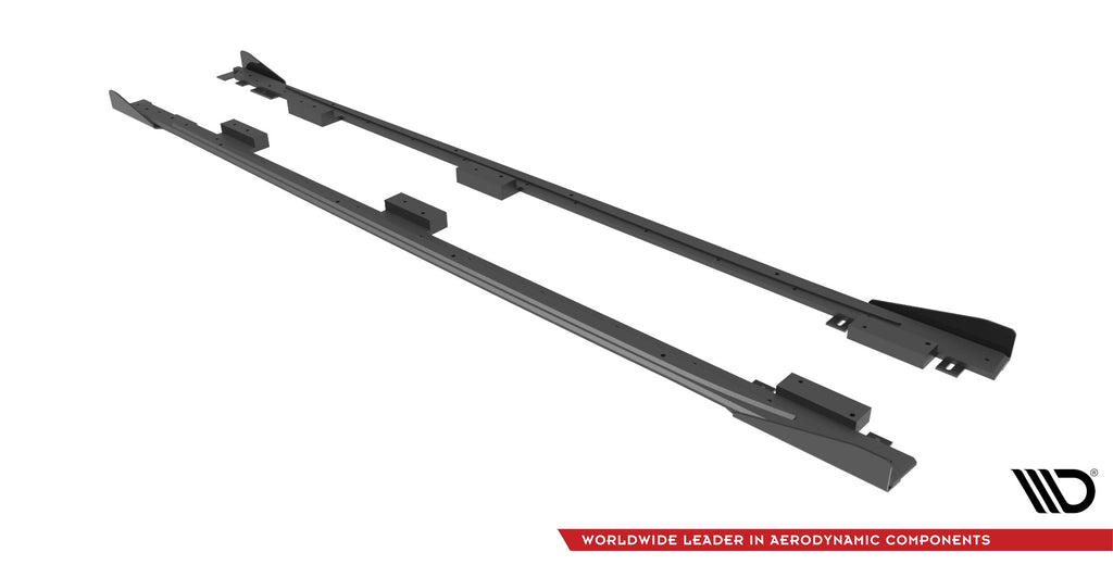 Maxton Design Street Pro Street+ Seitenschweller Leisten + Flaps passend für Audi A3 8Y schwarz Hochglanz