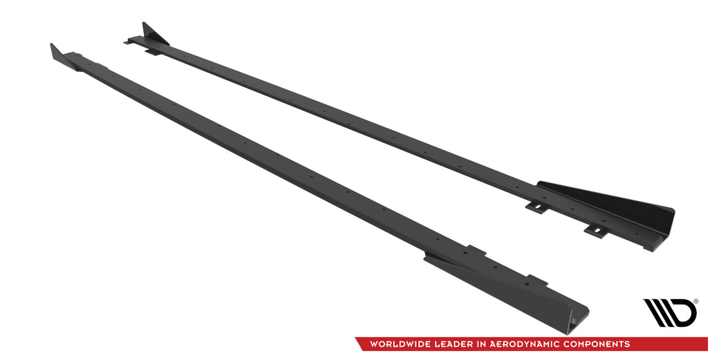 Maxton Design Street Pro Street+ Seitenschweller Leisten + Flaps passend für Ford Fiesta ST Mk6 schwarz Hochglanz