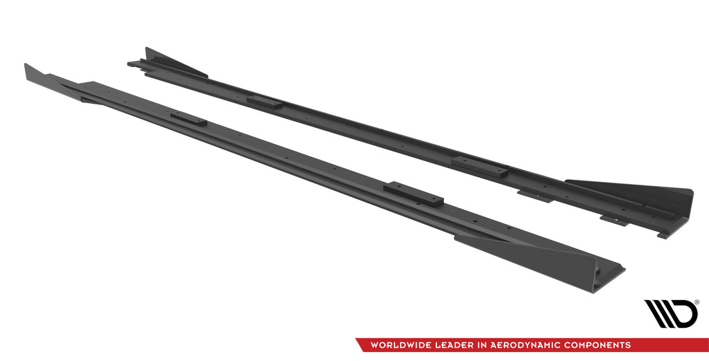 Maxton Design Street Pro Street+ Seitenschweller Leisten + Flaps passend für Mazda 3 MPS Mk1 schwarz Hochglanz