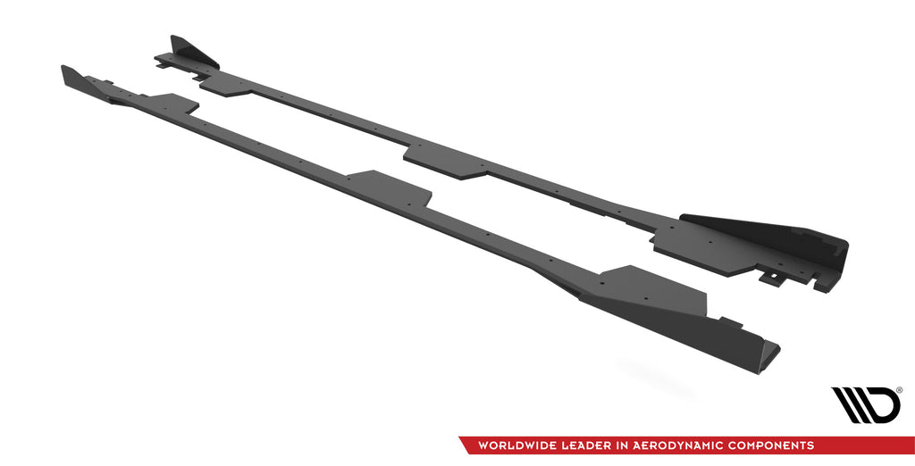 Maxton Design Street Pro Street+ Seitenschweller Leisten + Flaps passend für Subaru BRZ Mk1 / Mk1 Facelift schwarz Hochglanz
