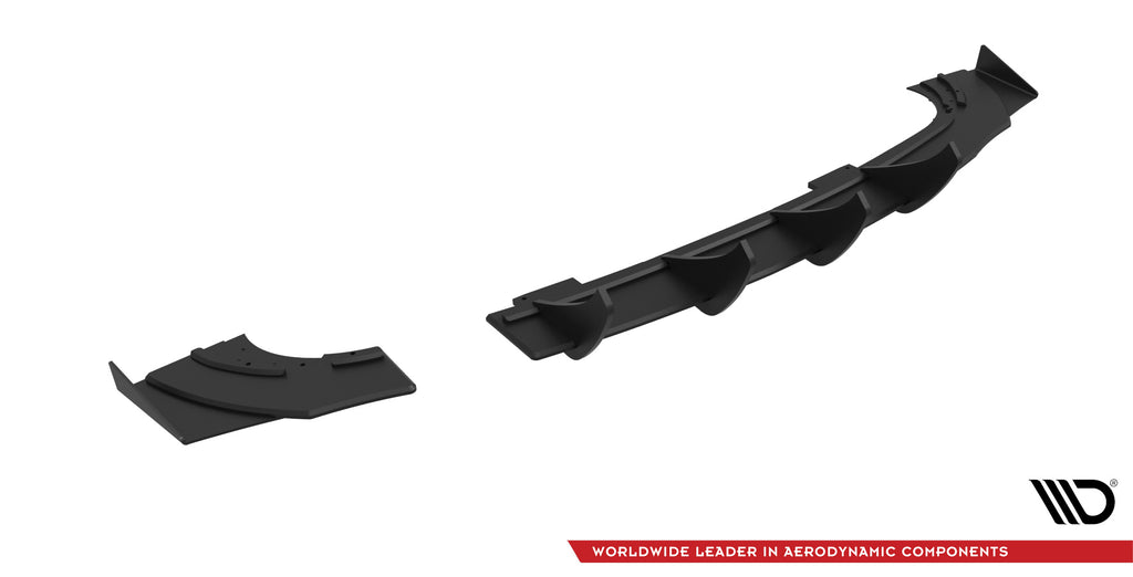 Maxton Design Robuste Racing Diffusor Heck Ansatz + Flaps passend für Opel Astra GTC OPC-Line J schwarz Hochglanz