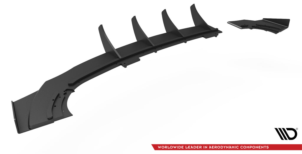 Maxton Design Robuste Racing Diffusor Heck Ansatz + Flaps passend für Opel Astra GTC OPC-Line J schwarz Hochglanz