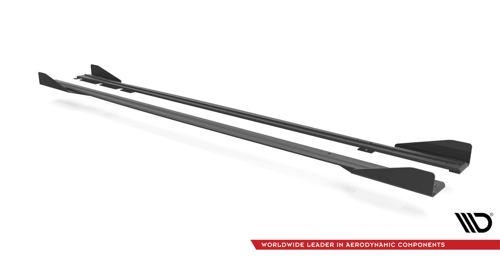 Maxton Design Street Pro Street+ Seitenschweller Leisten + Flaps passend für BMW M2 F87 schwarz Hochglanz