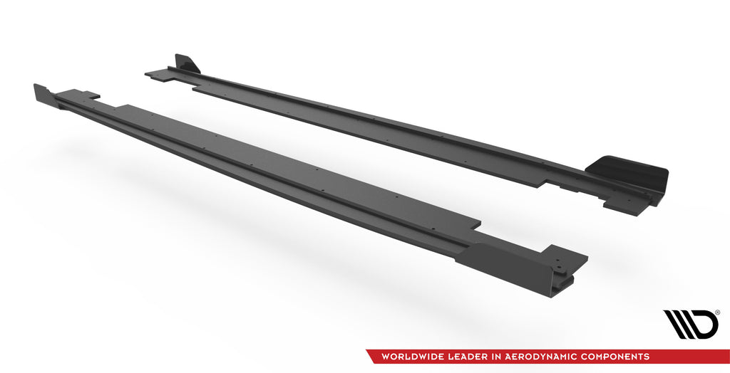 Maxton Design Street Pro Street+ Seitenschweller Leisten + Flaps passend für Hyundai I20 N Mk3 schwarz Hochglanz