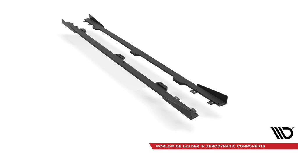 Maxton Design Street Pro Street+ Seitenschweller Leisten + Flaps passend für BMW 4er M-Paket / M440i G22 / G23 / G22 Facelift / G23 Facelift schwarz Hochglanz