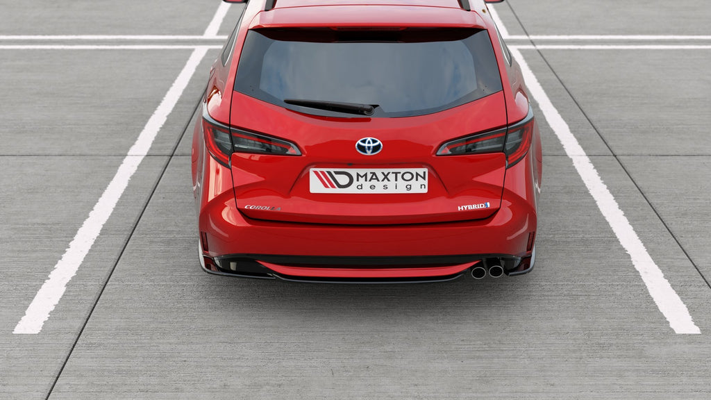 Maxton Design Heck Ansatz Flaps Diffusor passend für Toyota Corolla XII Touring Sports schwarz Hochglanz