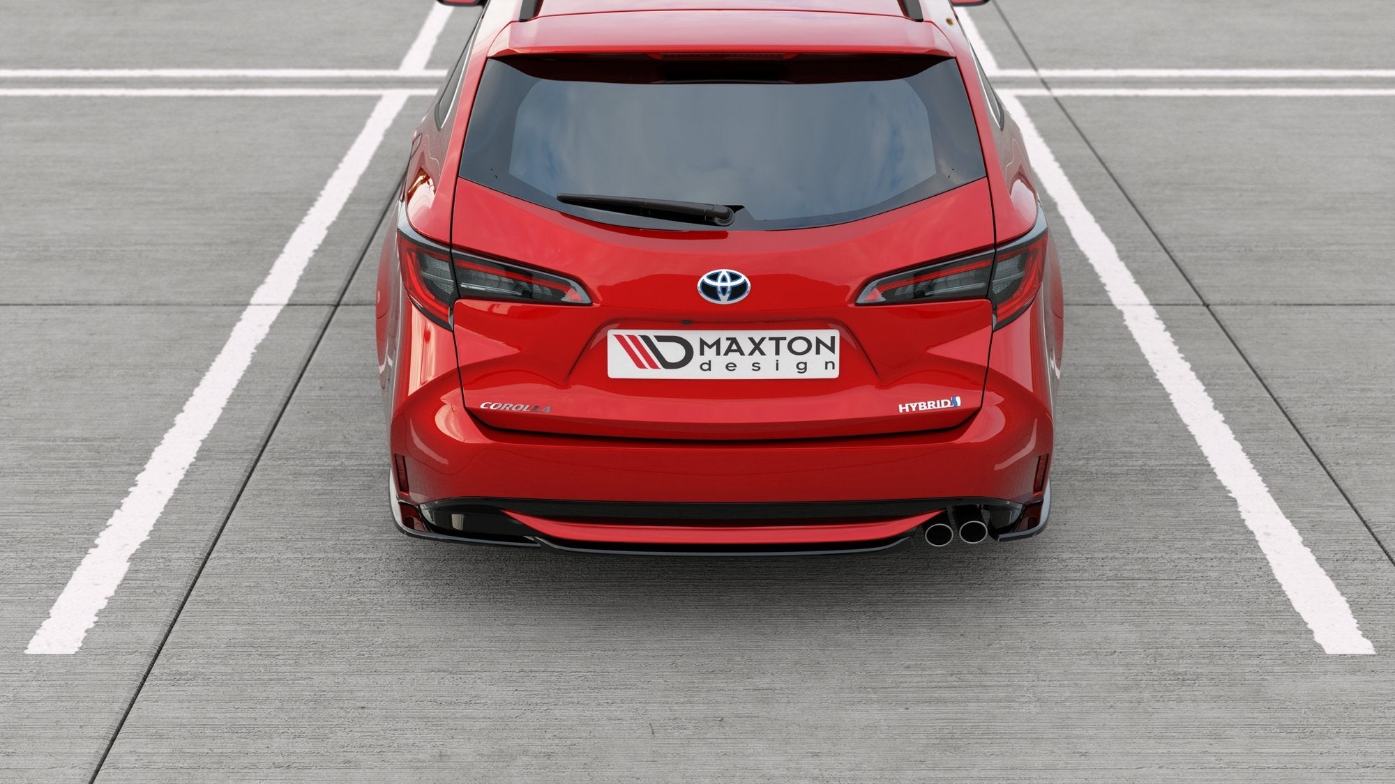 Maxton Design Heck Ansatz Flaps Diffusor passend für Toyota Corolla XII Touring Sports schwarz Hochglanz