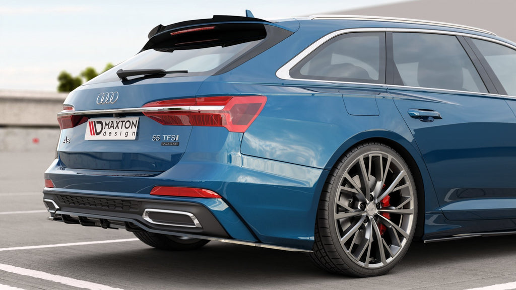Maxton Design Street+ Mittlerer Diffusor RACE passend für Audi A6 S-Line C8 schwarz Hochglanz