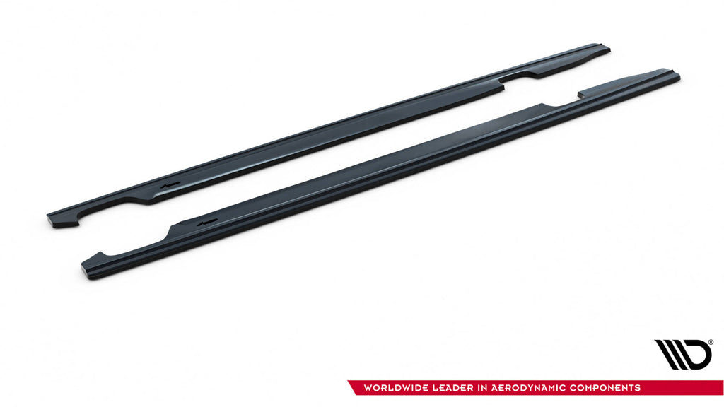 Maxton Design Street+ Seitenschweller Leisten passend für V.1 passend für Audi A6 / A6 C7 S-line/ S6 C7 Facelift schwarz Hochglanz