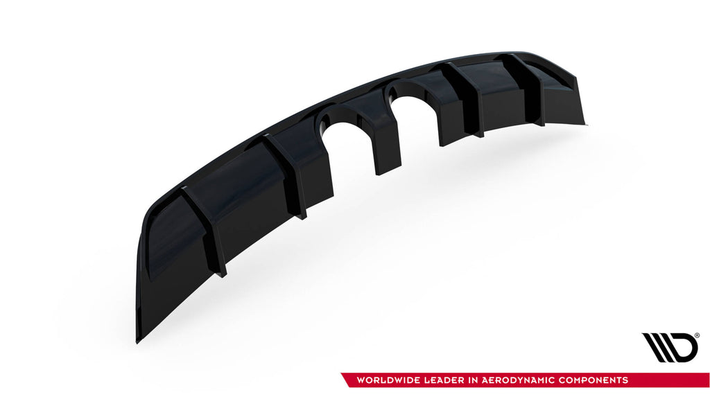 Maxton Design Diffusor Heck Ansatz V.2 passend für VW Scirocco Mk3 (R32 Auspuff) schwarz Hochglanz
