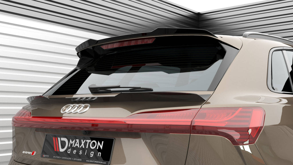 Maxton Design Niedriger Spoiler CAP passend für Audi e-tron schwarz Hochglanz