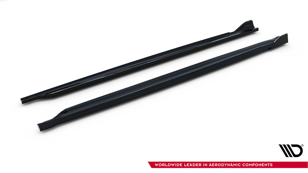 Maxton Design Street+ Seitenschweller Leisten passend für V.4 Skoda Octavia RS Liftback / Combi Mk4 schwarz Hochglanz