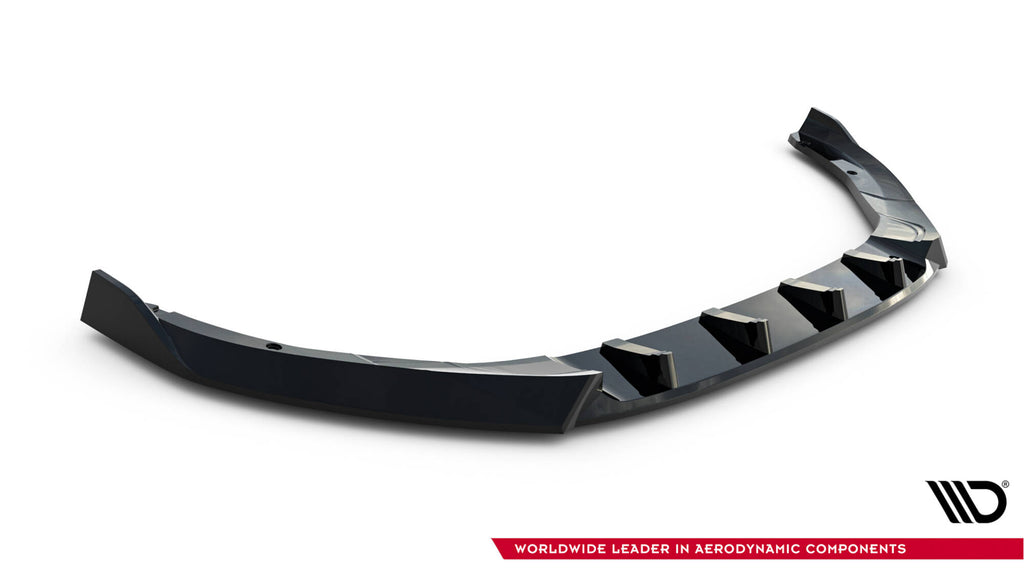 Maxton Design Street+ Spoilerlippe Front Ansatz V.2 passend für Skoda Octavia RS Liftback / Combi Mk4 Facelift schwarz Hochglanz