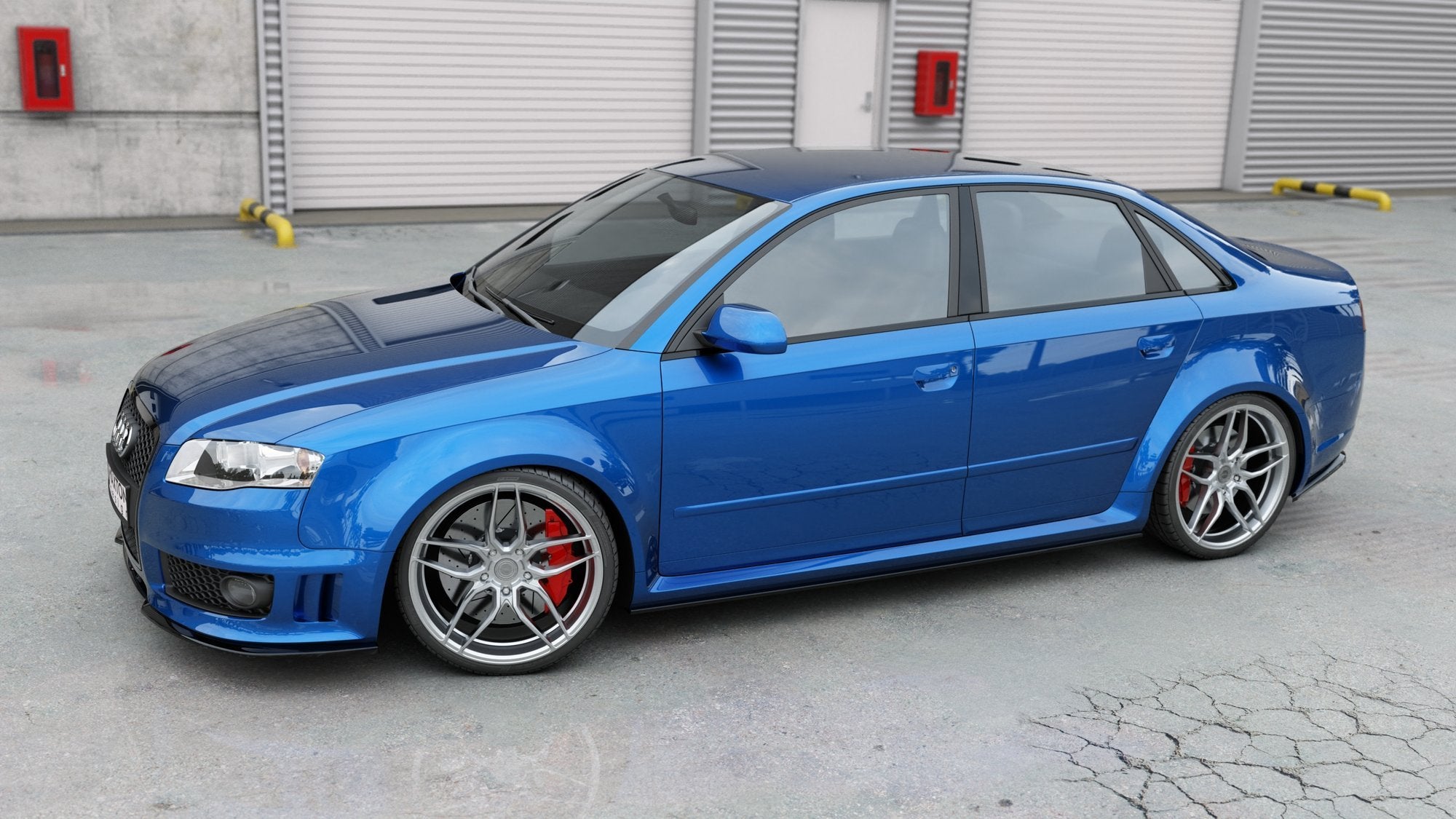Maxton Design Seitenschweller Ansatz für Audi RS4 B7 Carbon Look