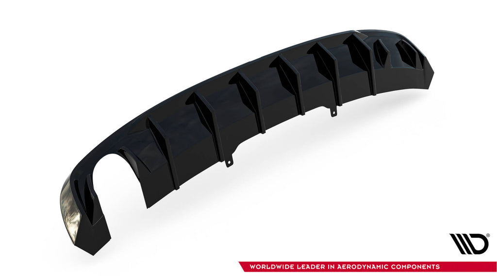 Maxton Design Diffusor Heck Ansatz passend für Audi A4 S-line B9 (Ausführung mit einseitigem Doppelauspuffendrohr)