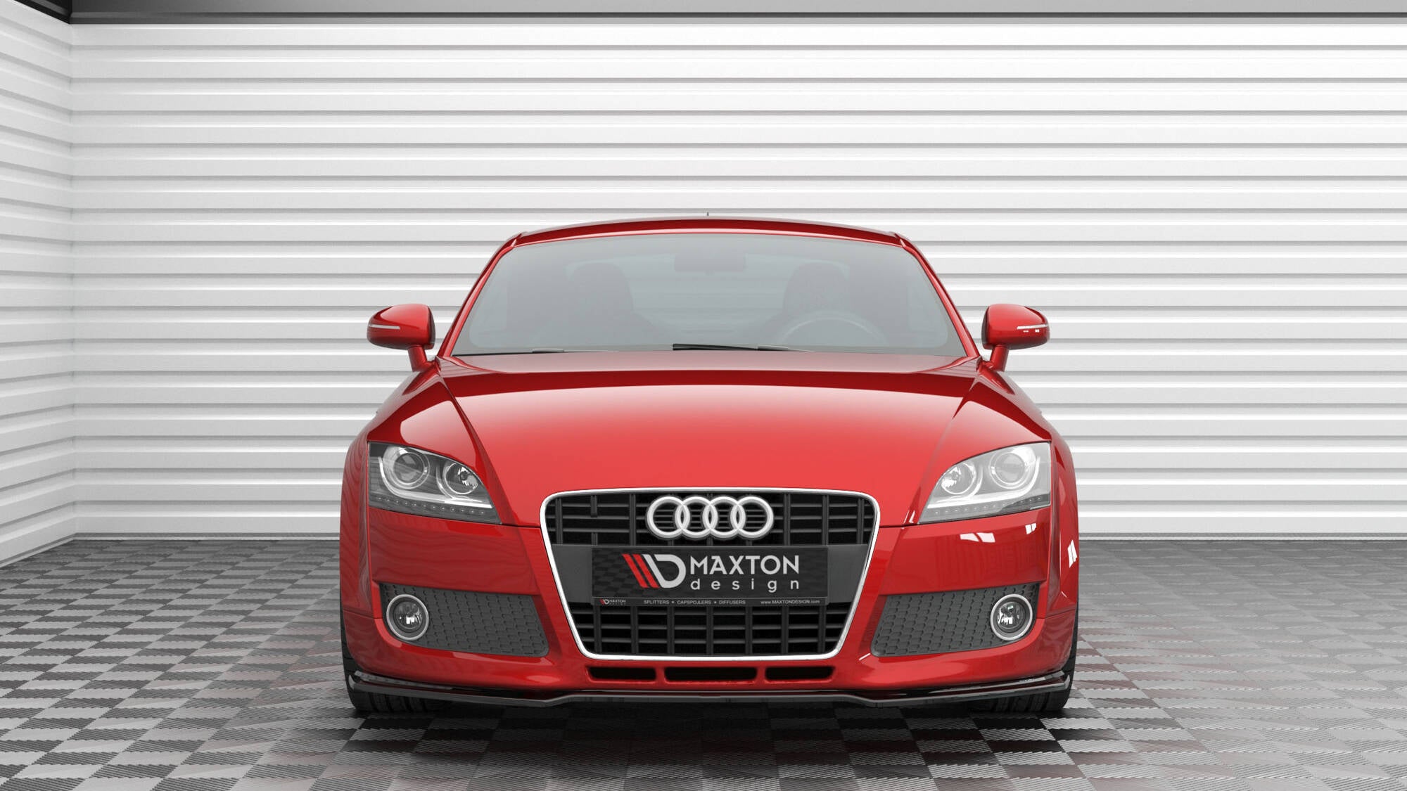 Maxton Design Street+ Spoilerlippe Front Ansatz V.2 passend für Audi TT 8J schwarz Hochglanz