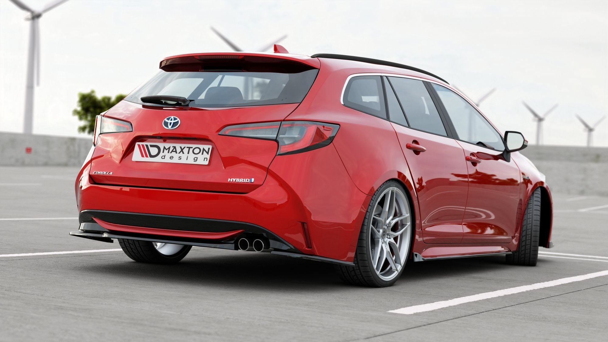 Maxton Design Heck Ansatz Flaps Diffusor passend für Toyota Corolla XII Touring Sports schwarz Hochglanz