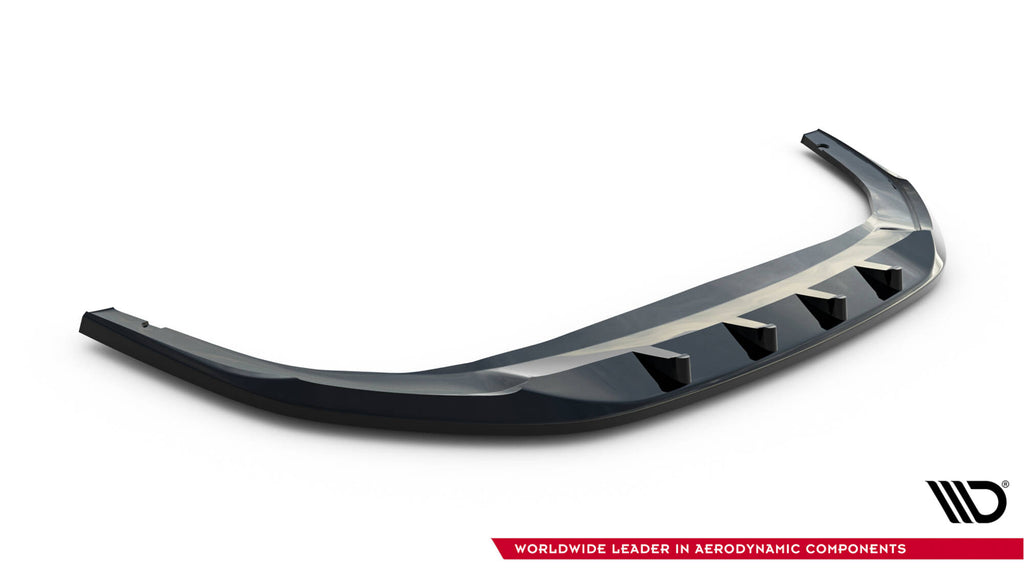 Maxton Design Street+ Spoilerlippe Front Ansatz V.5 passend für VW Golf GTI / GTE / R-Line Mk8 Facelift schwarz Hochglanz