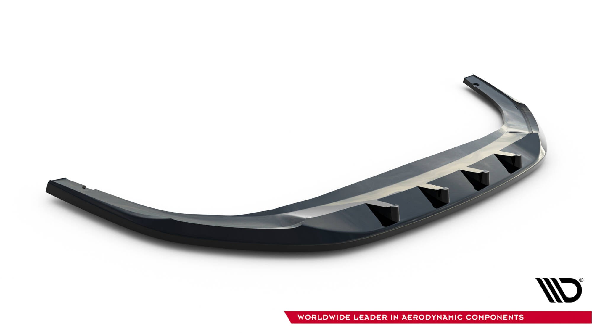 Maxton Design Street+ Spoilerlippe Front Ansatz V.5 passend für VW Golf GTI / GTE / R-Line Mk8 Facelift schwarz Hochglanz